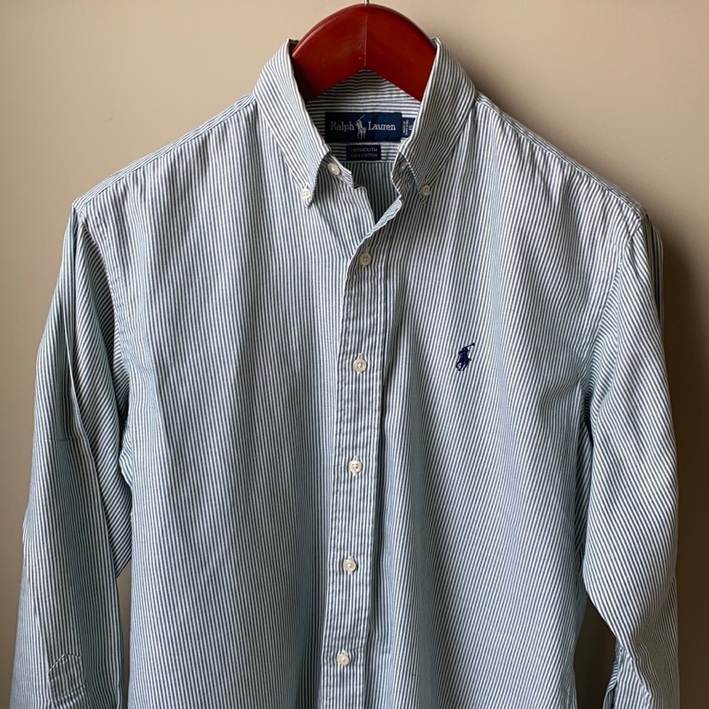 Polo Ralph Lauren Yarmouth Green University Stripe Shirt, 15-32/33